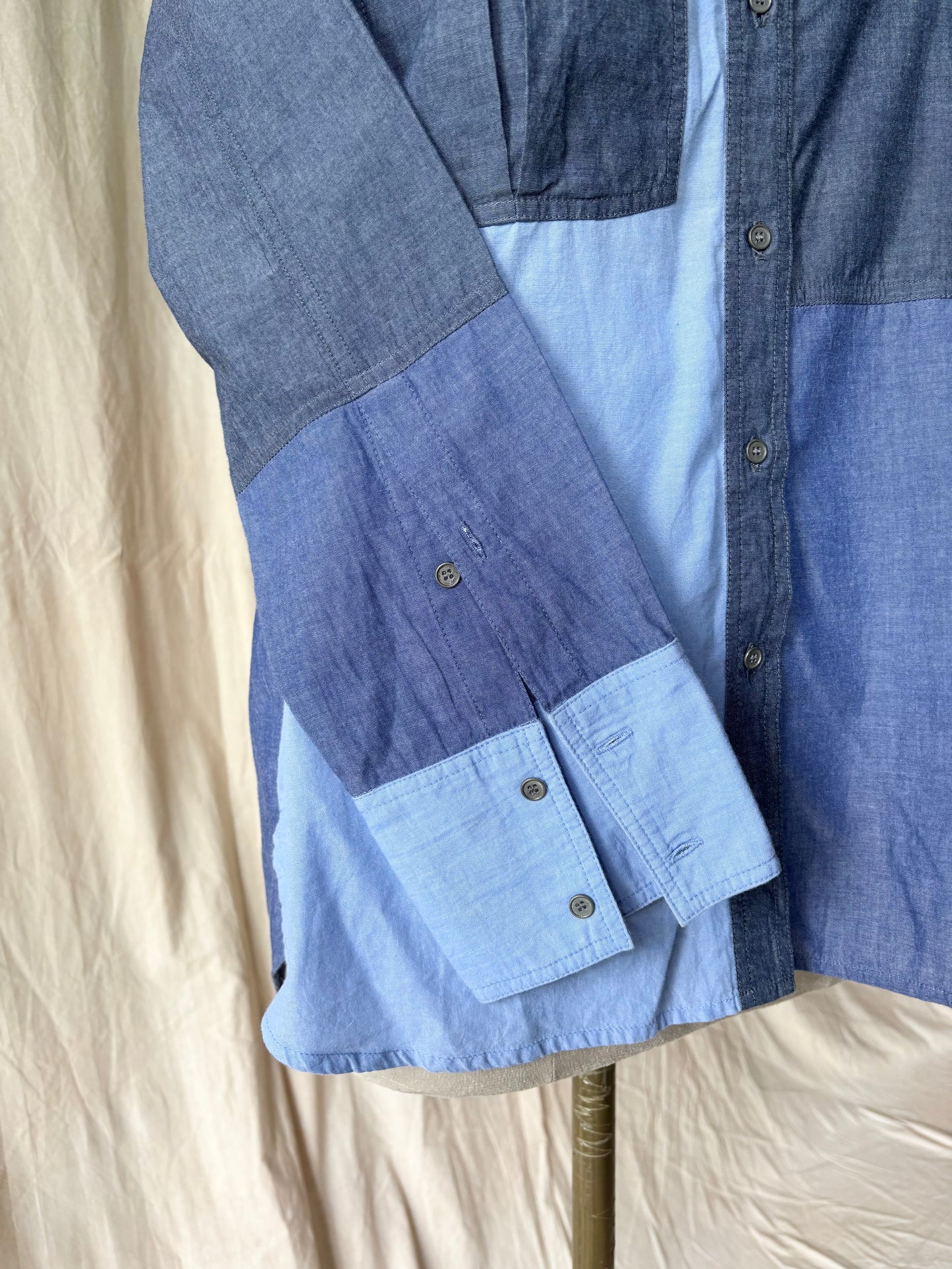 Patched denim shirt