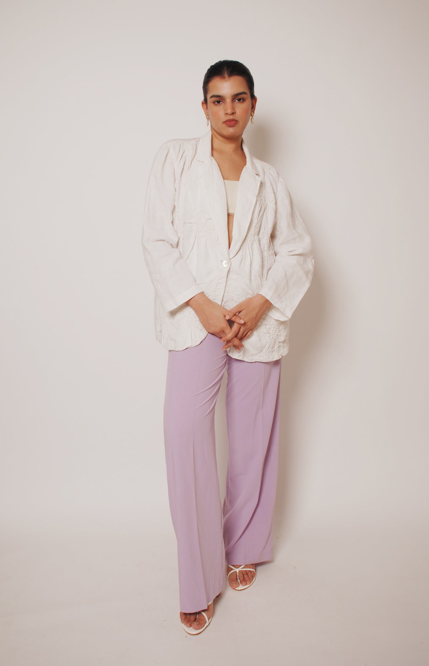 Lavender straight fit trousers