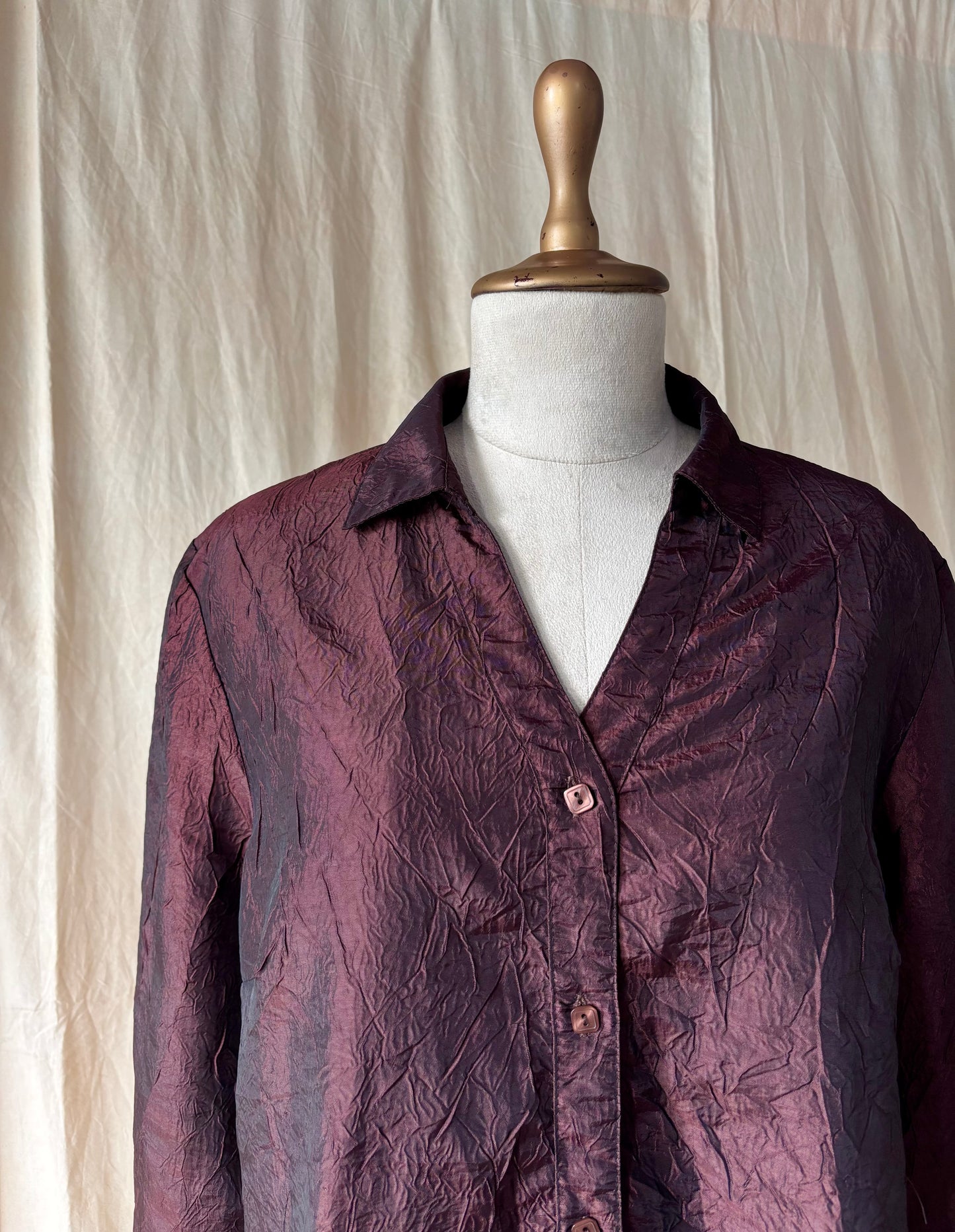 Brown metallic textured shirt