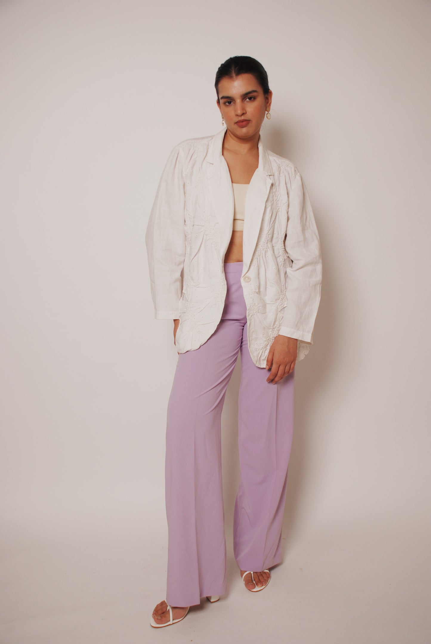 Lavender straight fit trousers