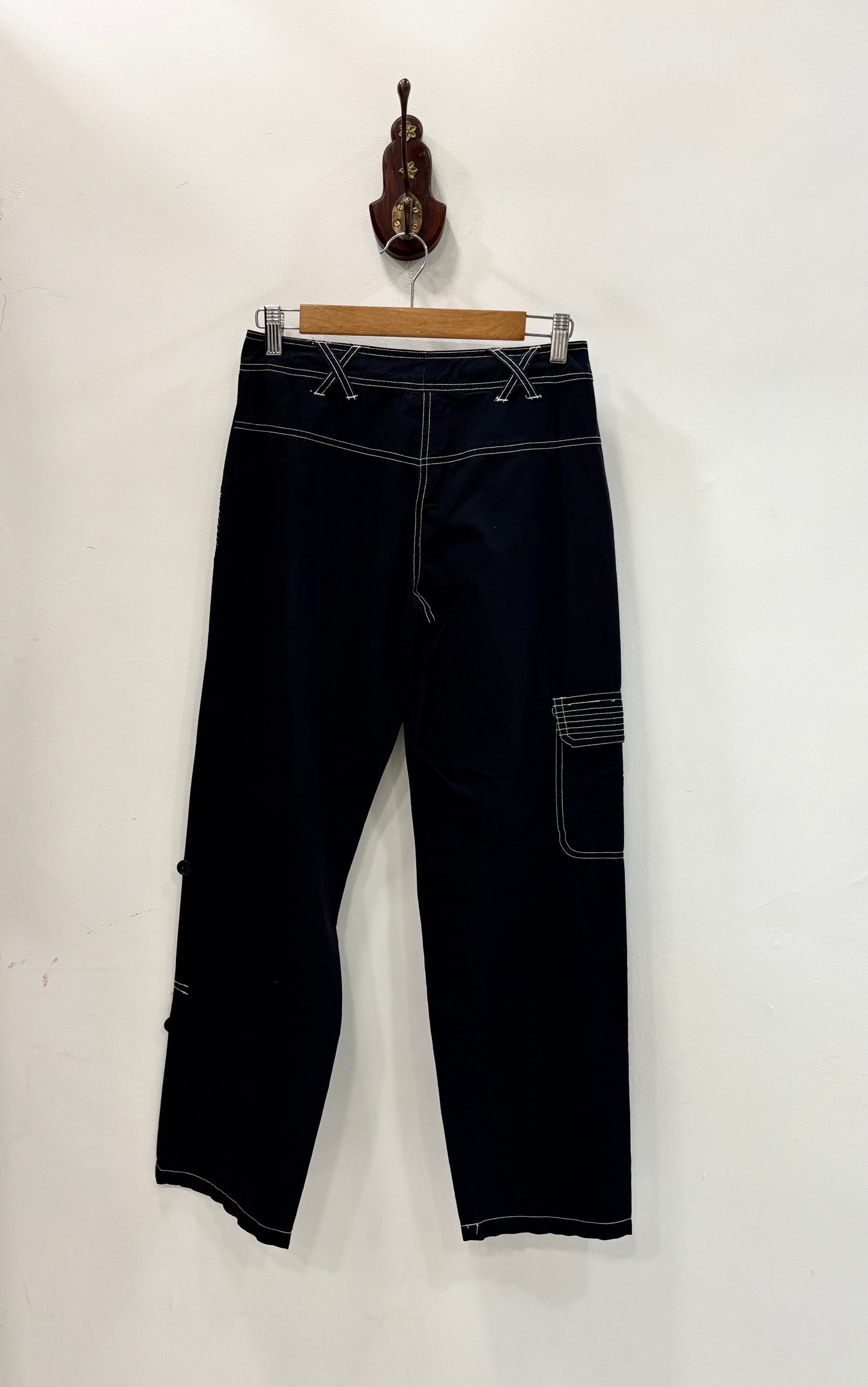 Black stitch detail jeans