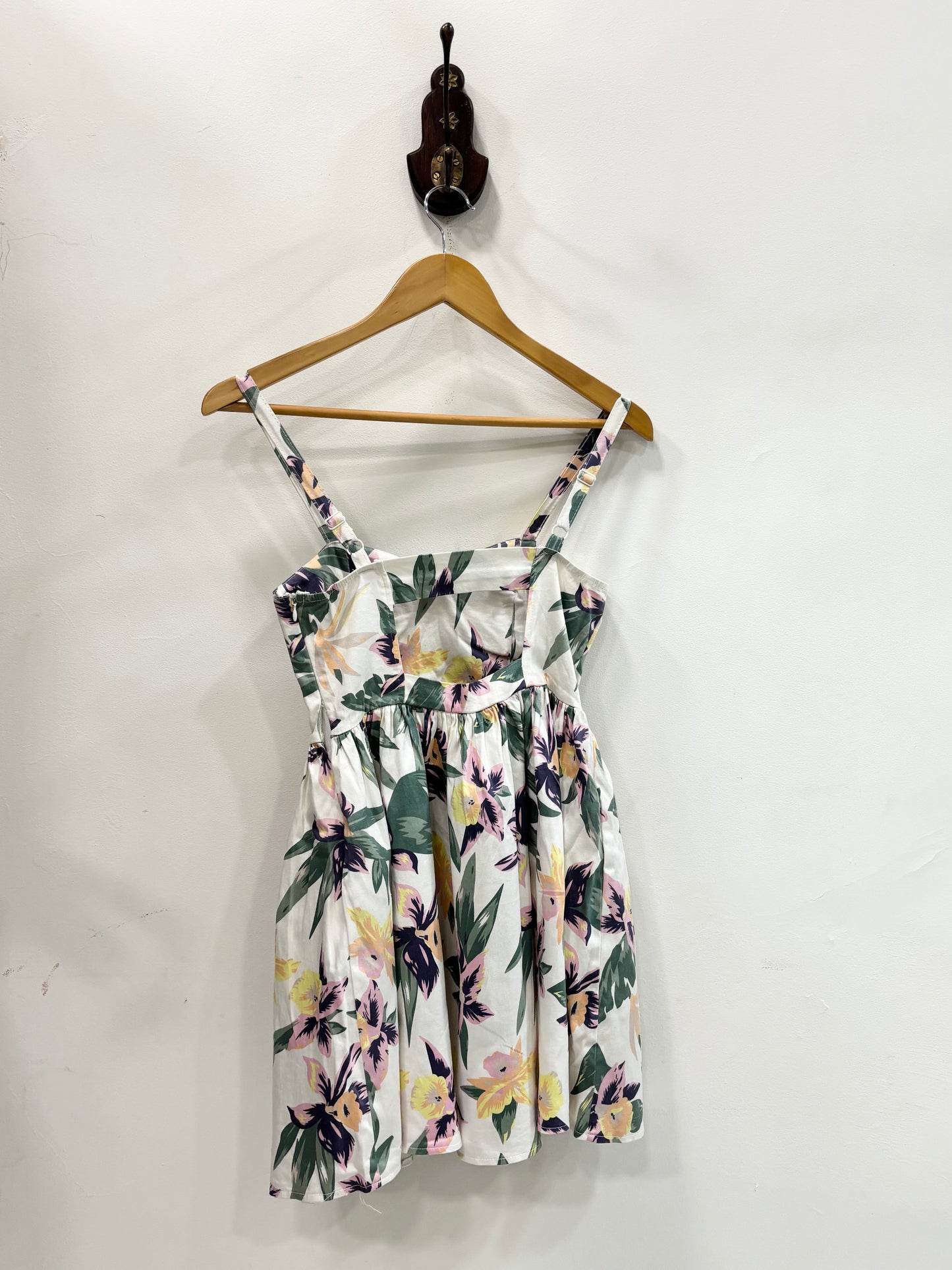 White floral fit-flare dress
