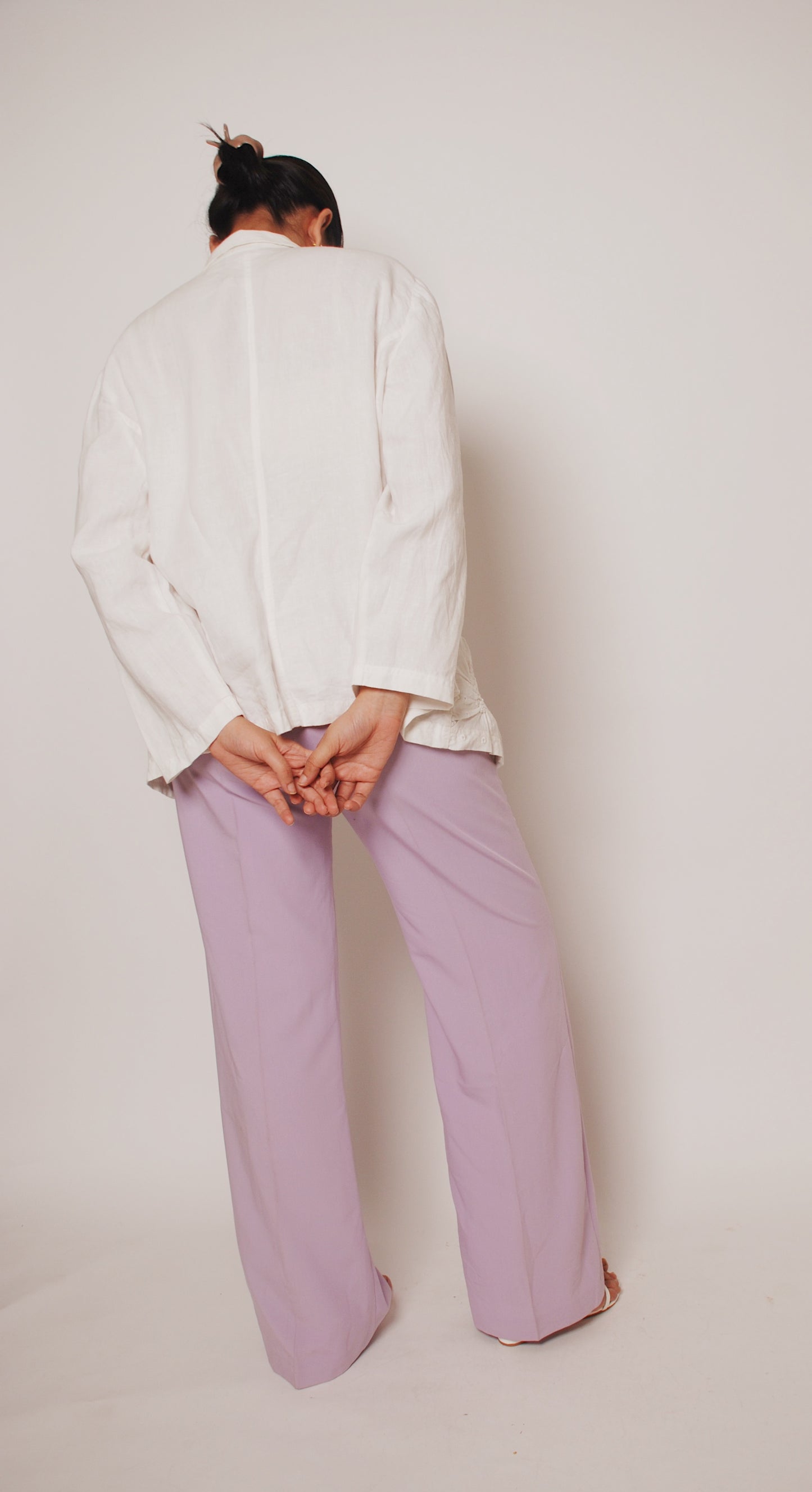 Lavender straight fit trousers