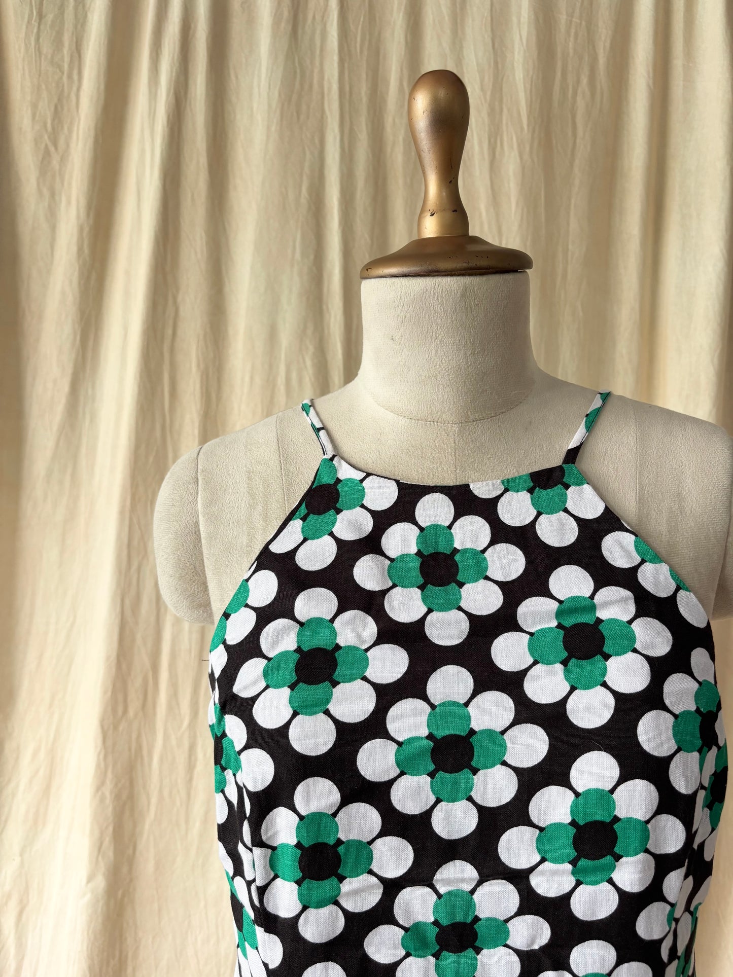 Printed mini halter dress