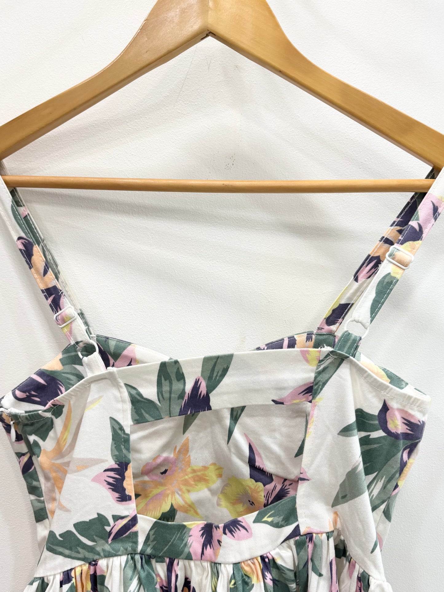 White floral fit-flare dress