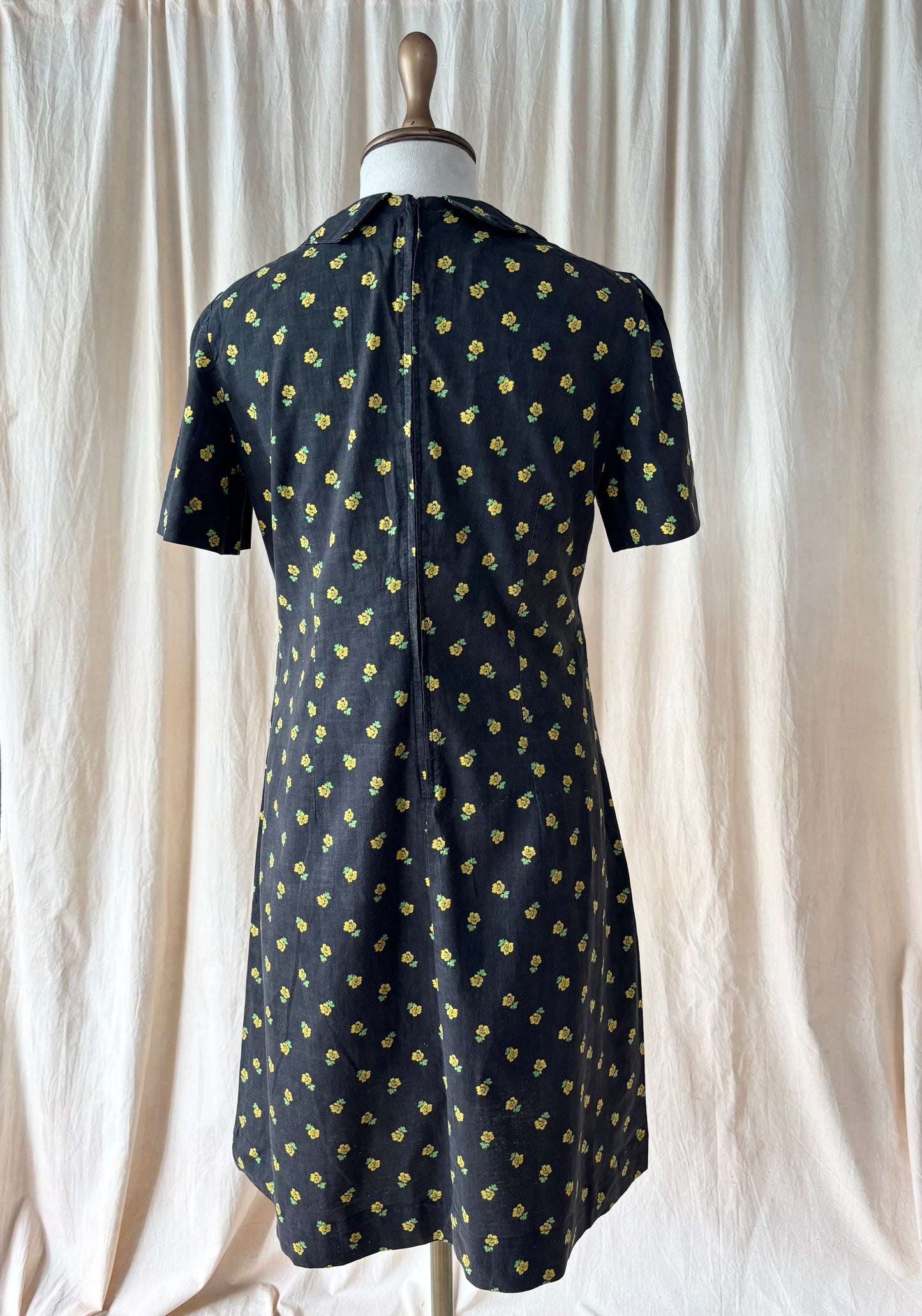 Black floral printed dress