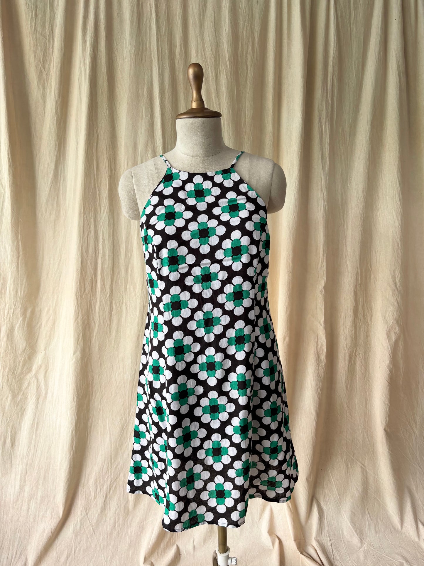 Printed mini halter dress