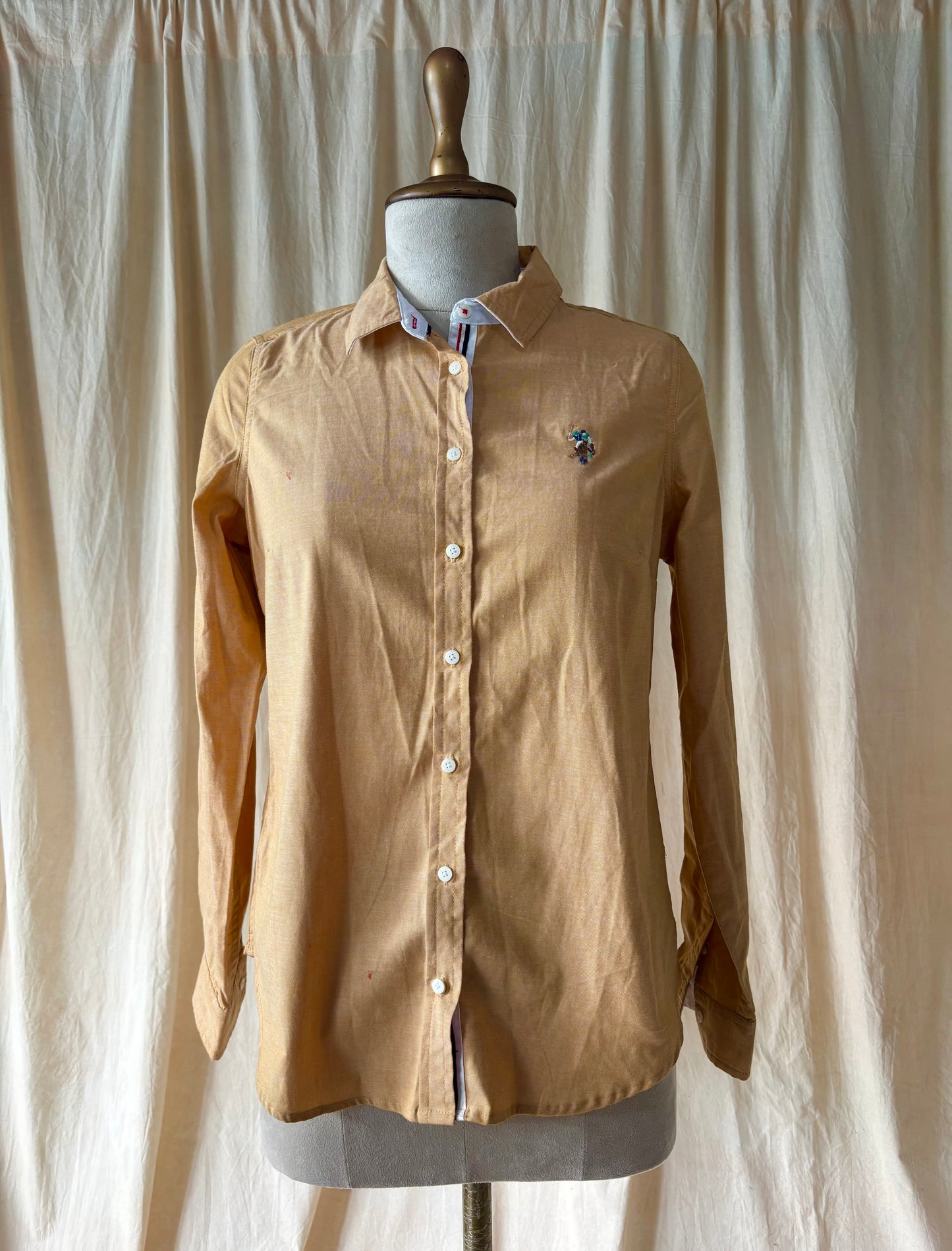 Orange cotton polo shirt