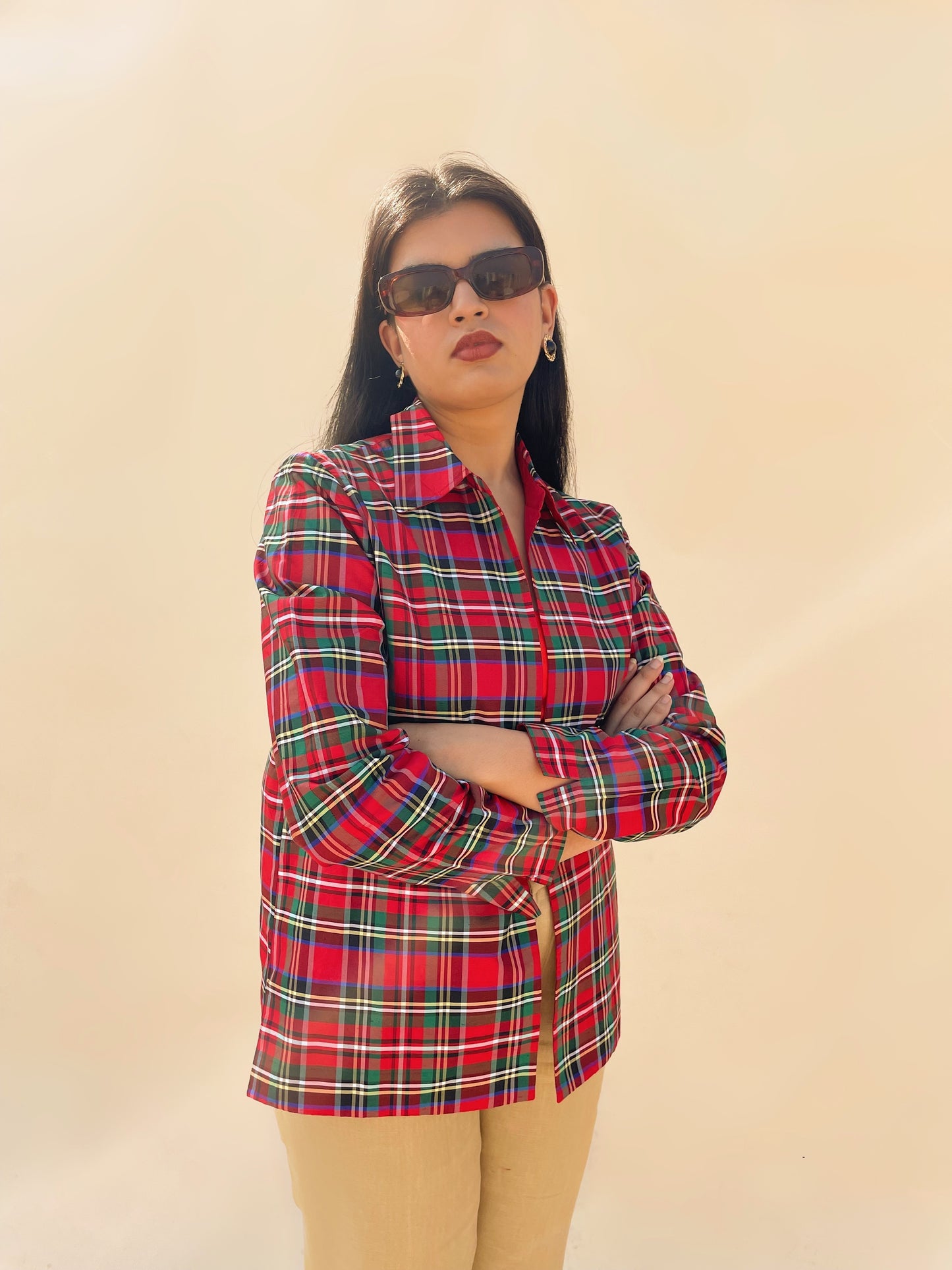 Vintage 90’s red checkered structured jacket