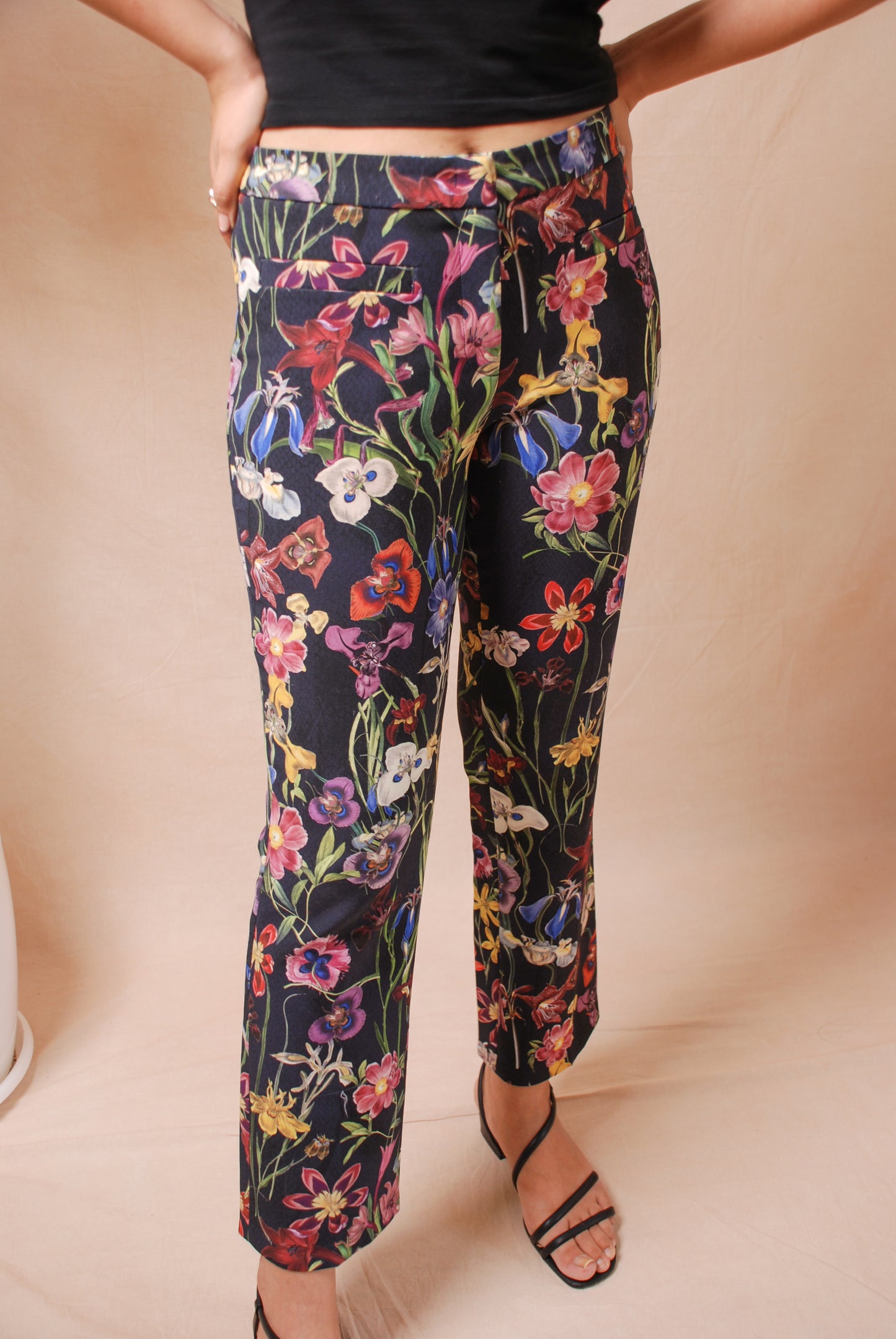 Multicolor floral straight fit pants