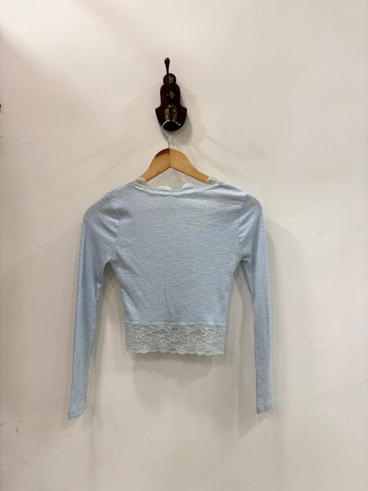 Powder blue laced top