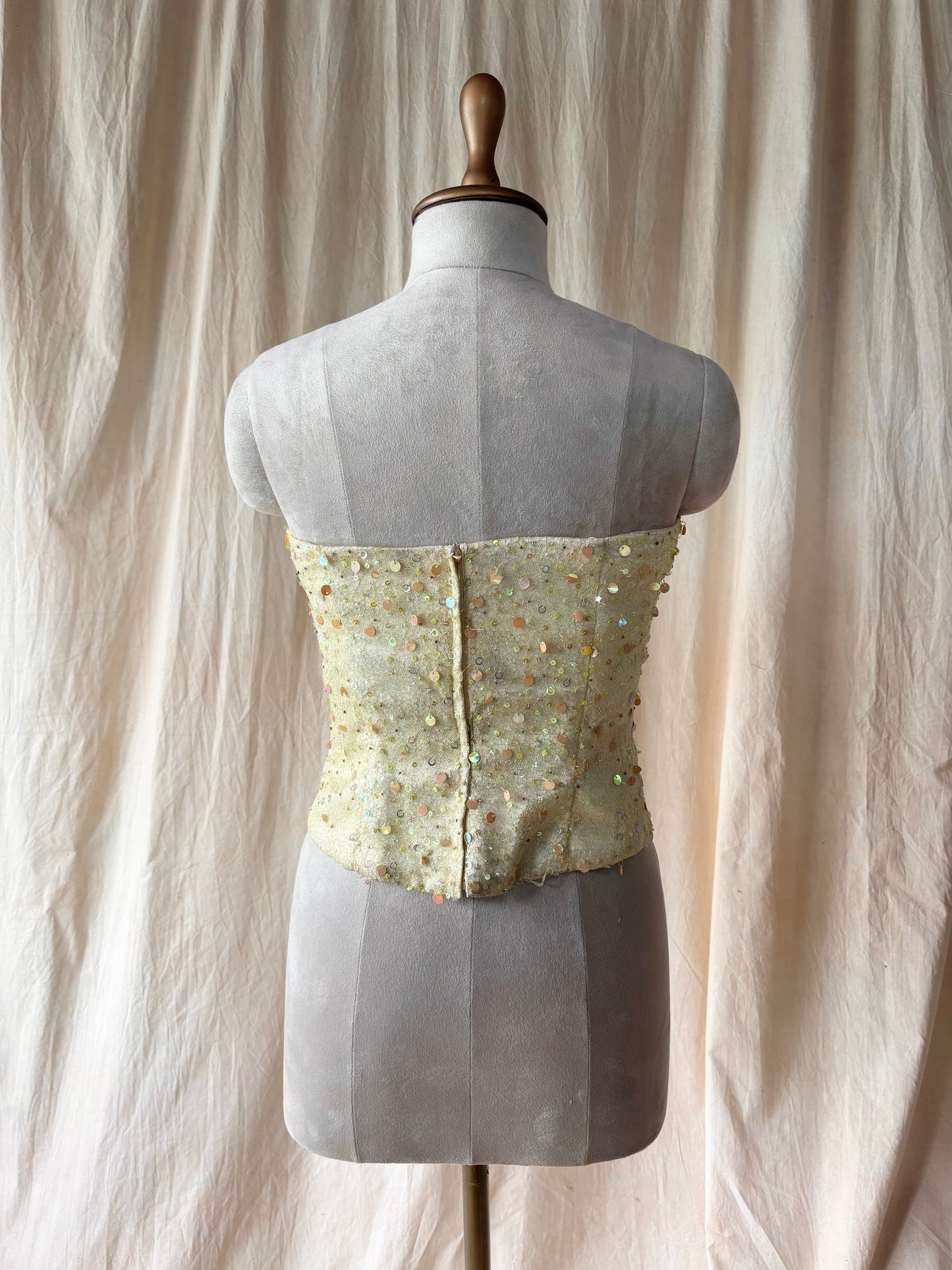Vintage yellow sequence corset