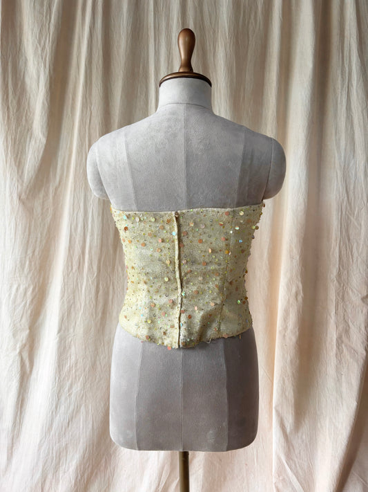 Vintage yellow sequence corset