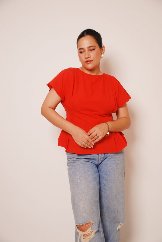Red cotton top