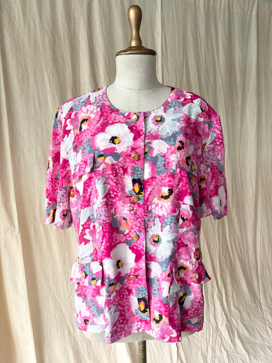 Pink Floral printed shirt