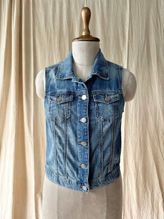 Blue denim vest
