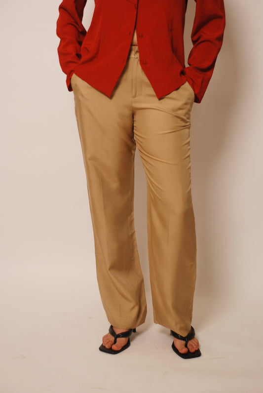 Vintage Ralph Lauren beige silk pants