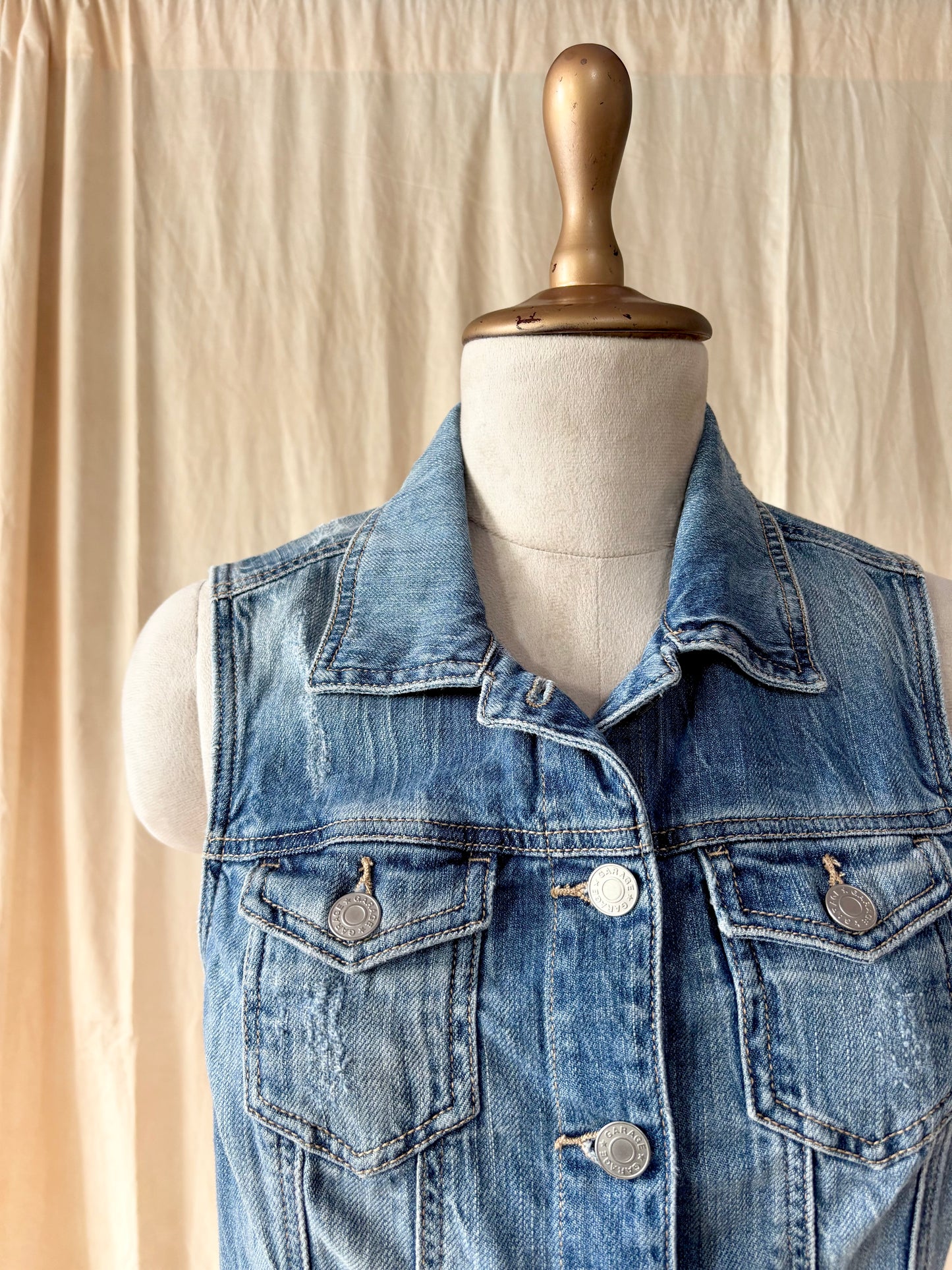 Blue denim vest