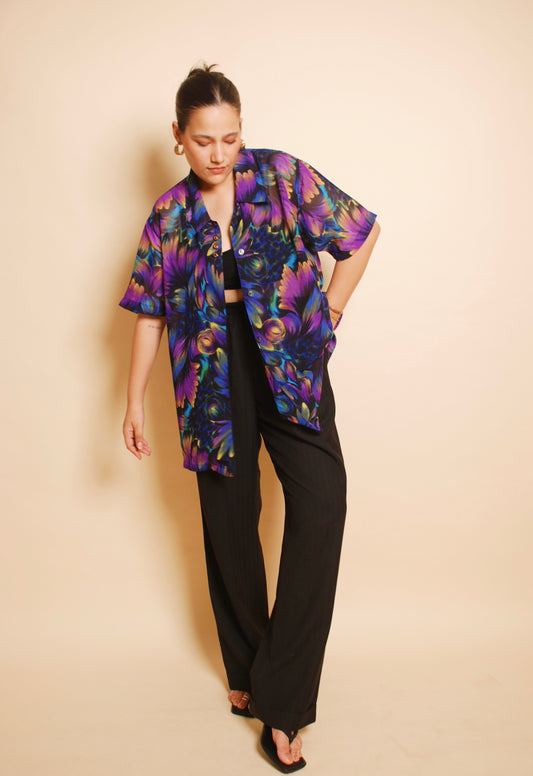 Multicolour dark floral shirt