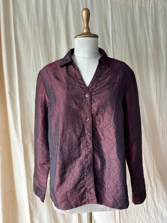 Brown metallic textured shirt