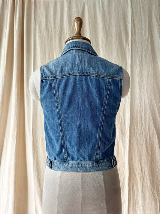 Blue denim vest
