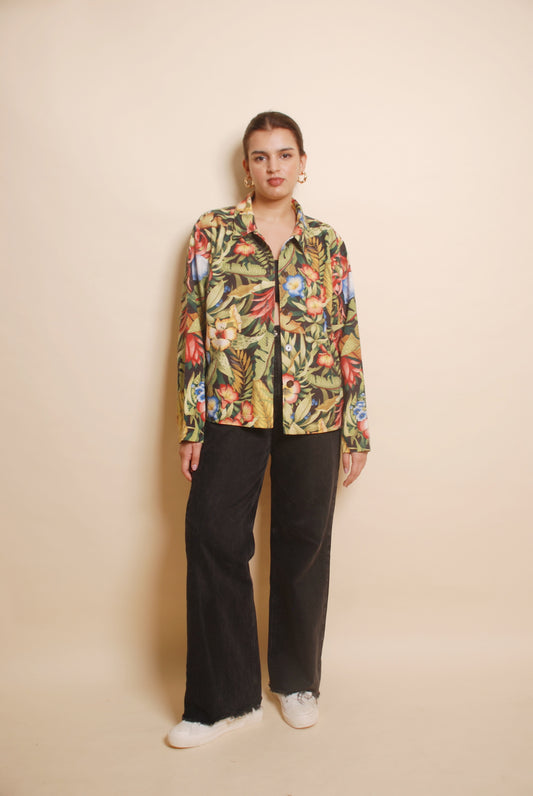 Multicolour tropical print shirt