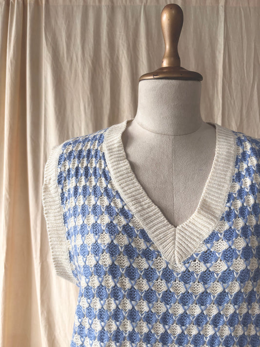 Blue knitted vest