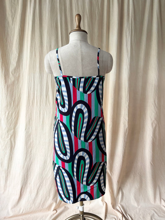 Striped printed midi dress