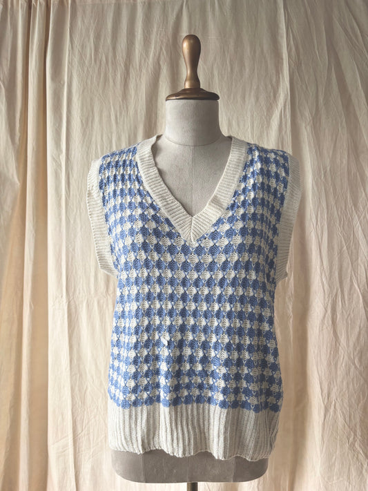 Blue knitted vest