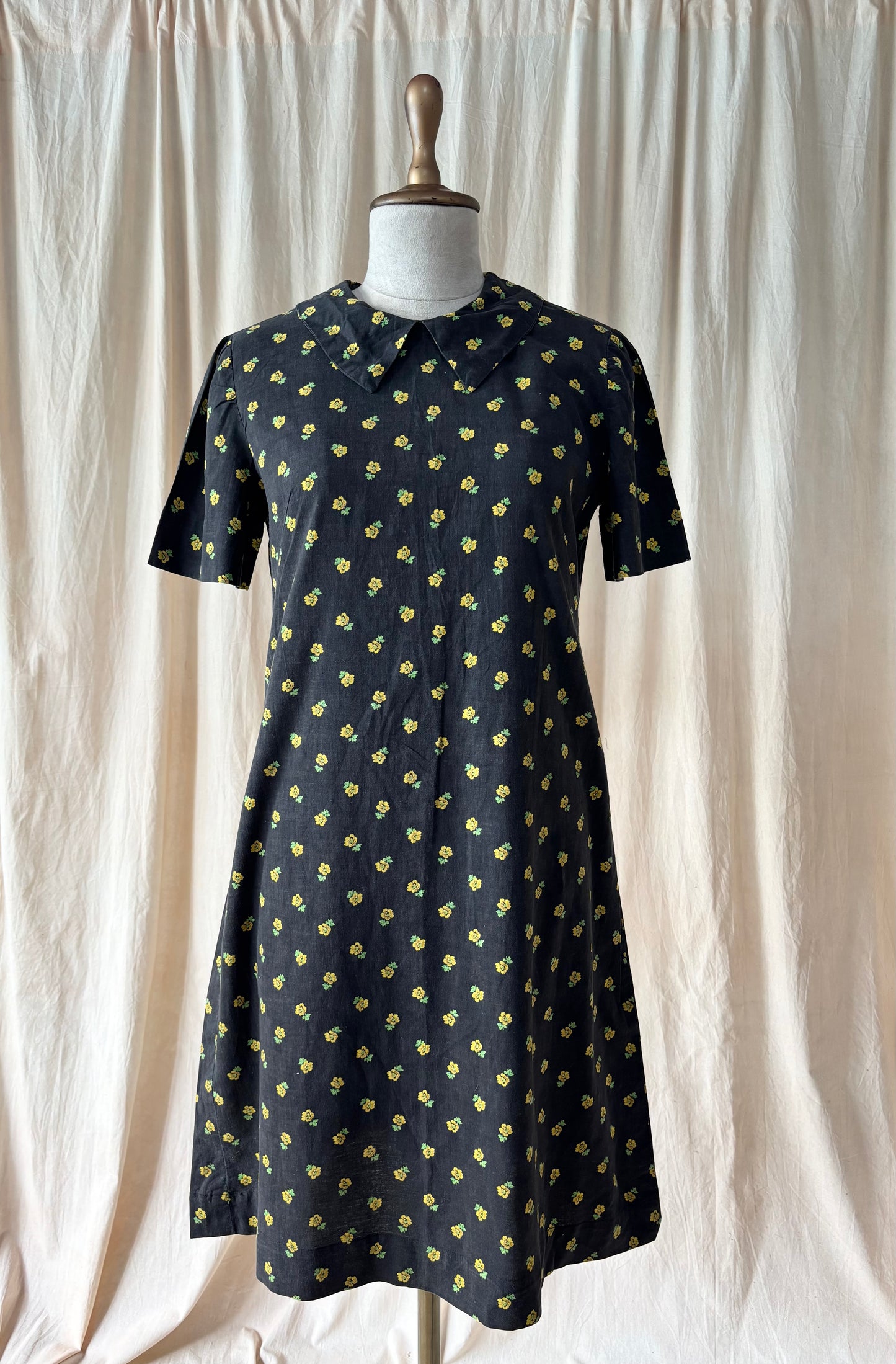 Black floral printed dress