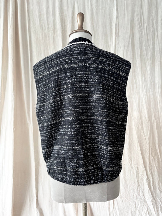 Vintage black textured vest