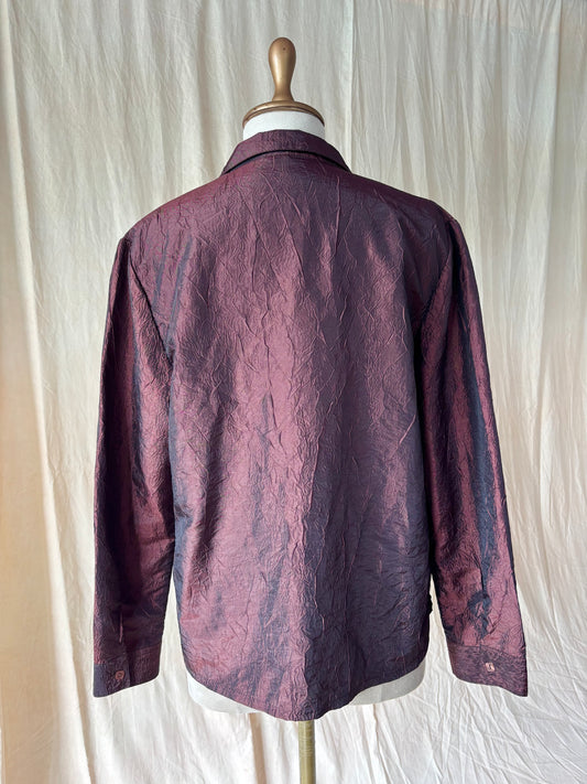 Brown metallic textured shirt