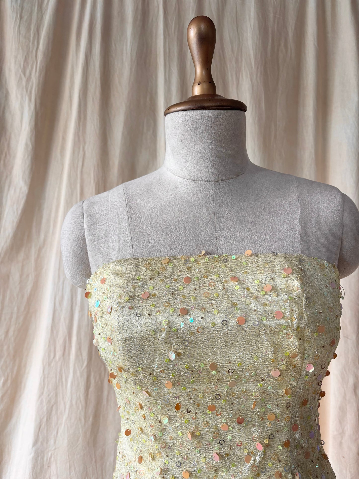 Vintage yellow sequence corset