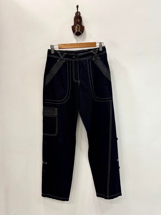 Black stitch detail jeans