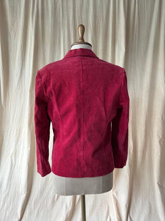 Vintage maroon corduroy blazer with ornamental buttons