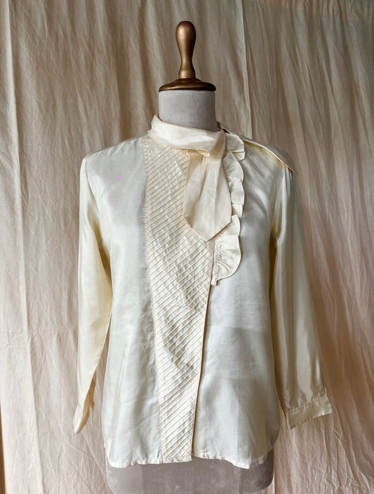 Vintage yellow elevated collar shirt