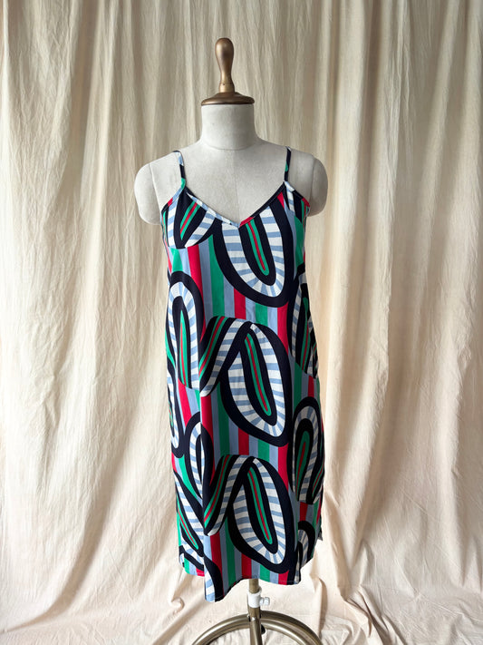 Striped printed midi dress