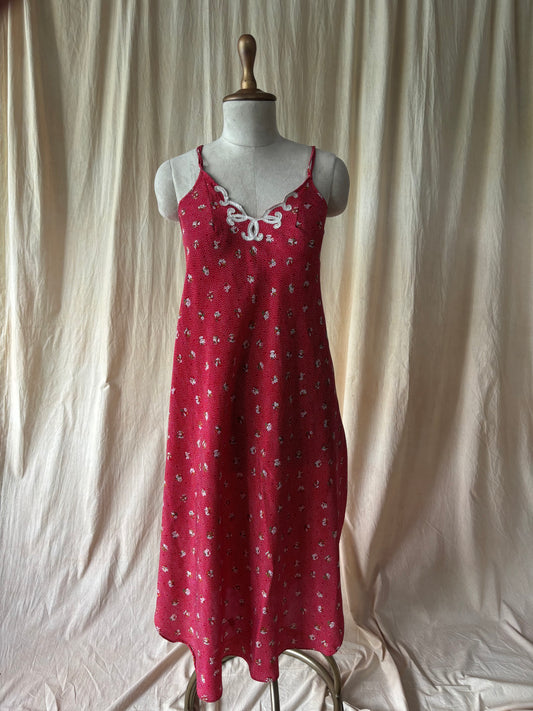 Red printed dress