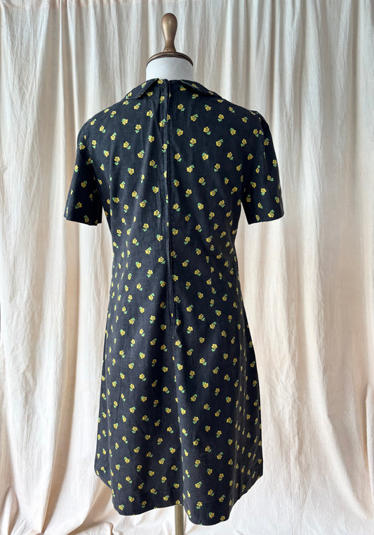 Black floral printed dress