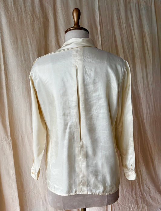 Vintage yellow elevated collar shirt