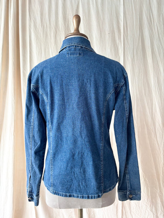 Blue denim metal button jacket