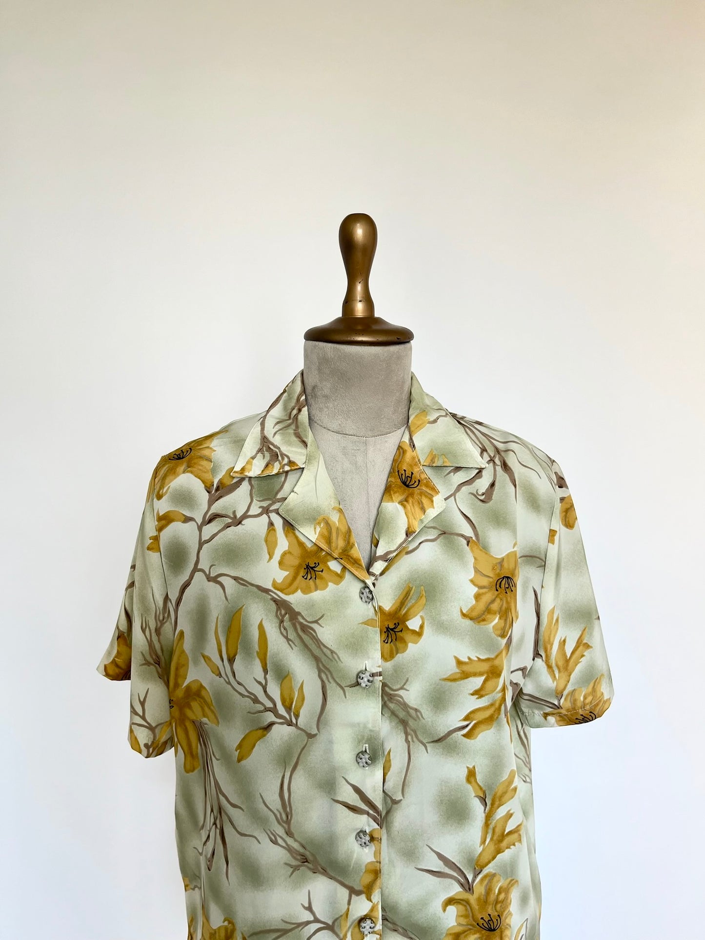 Sage green printed shirt