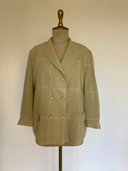 Mint green checkered blazer