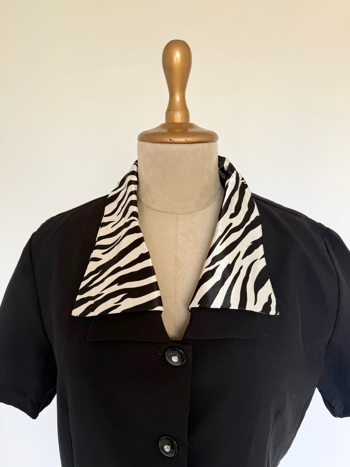 Black short sleeved blouse