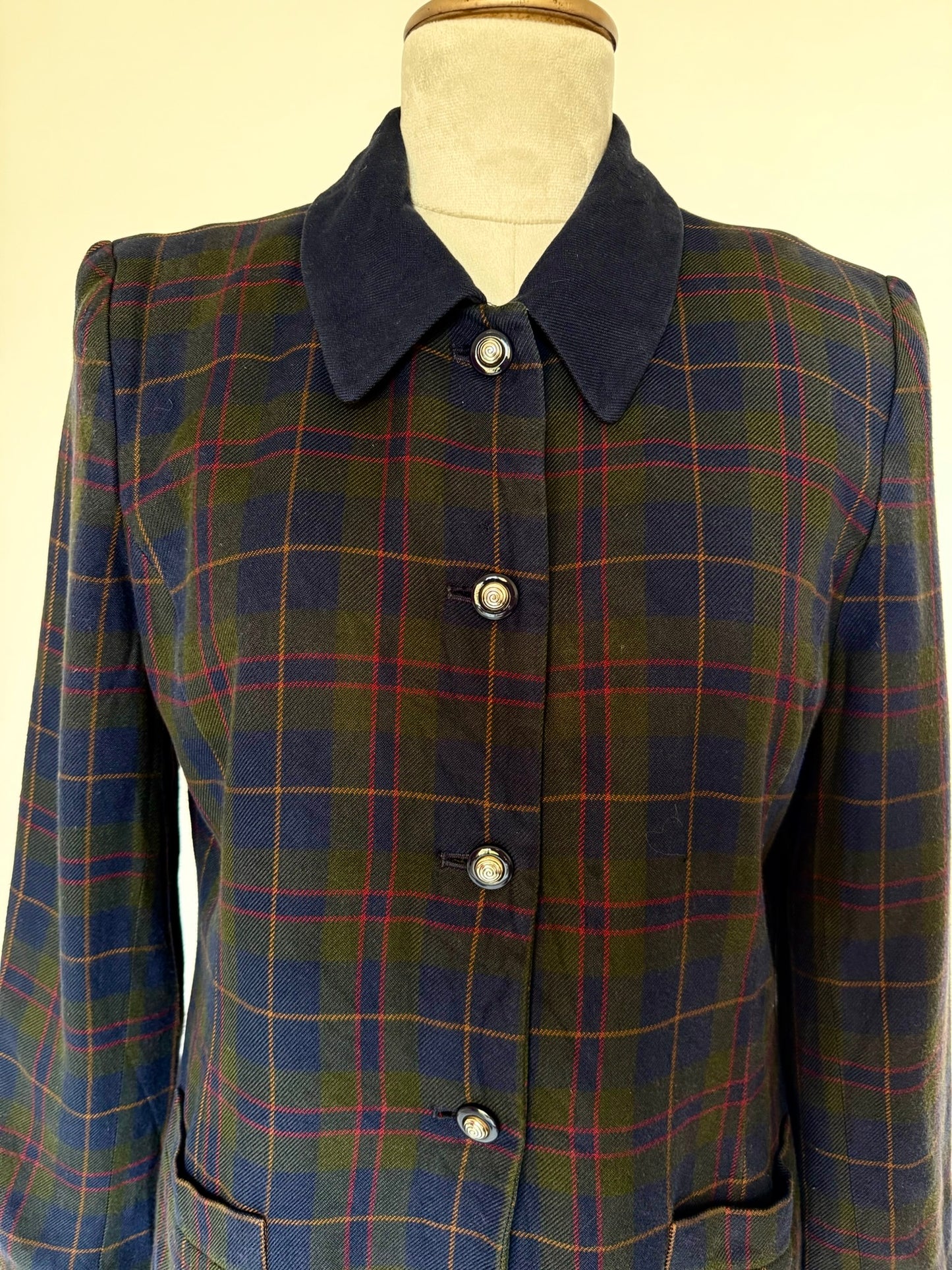 Navy & green striped jacket