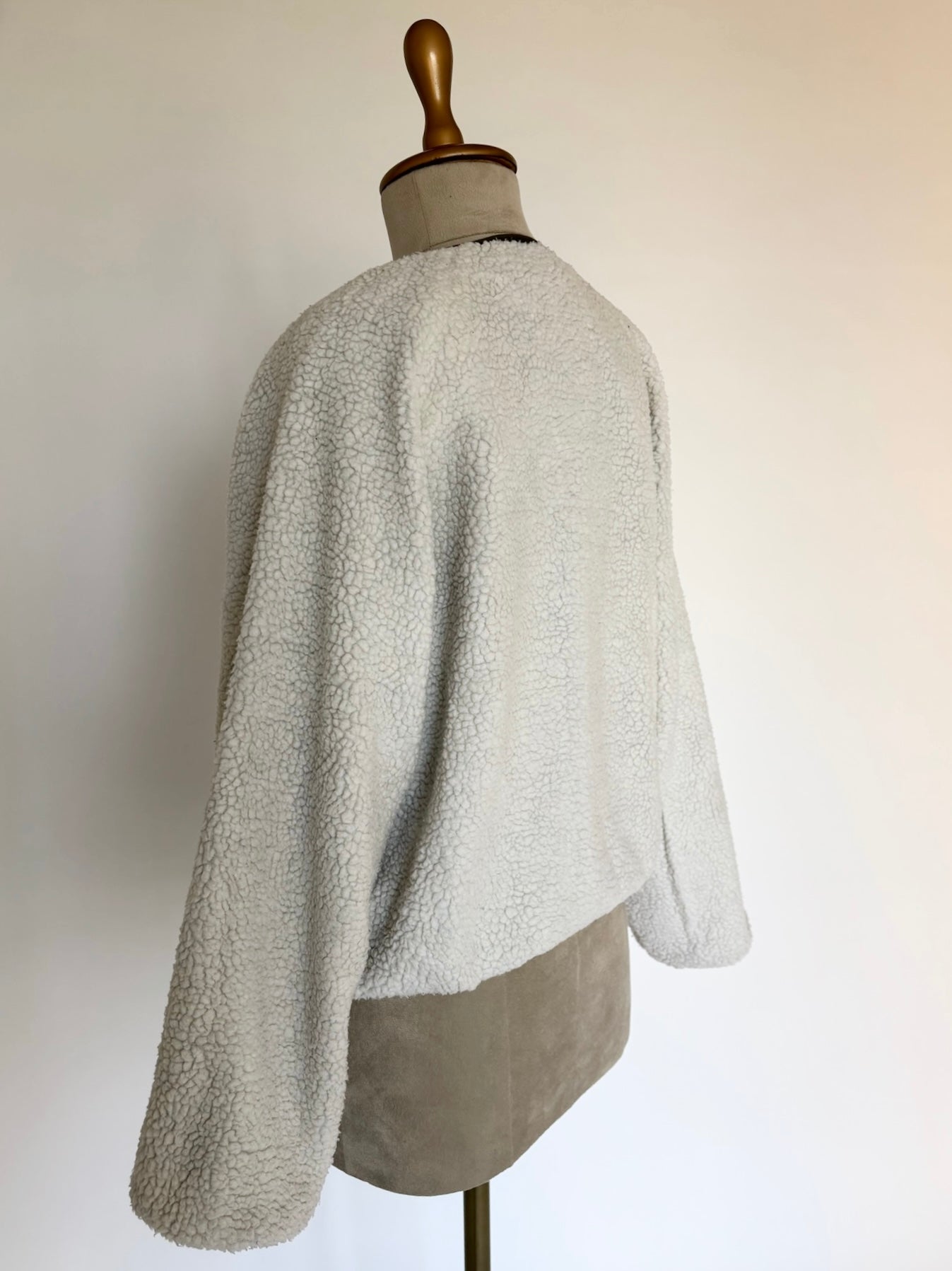 White fleece reversible jacket