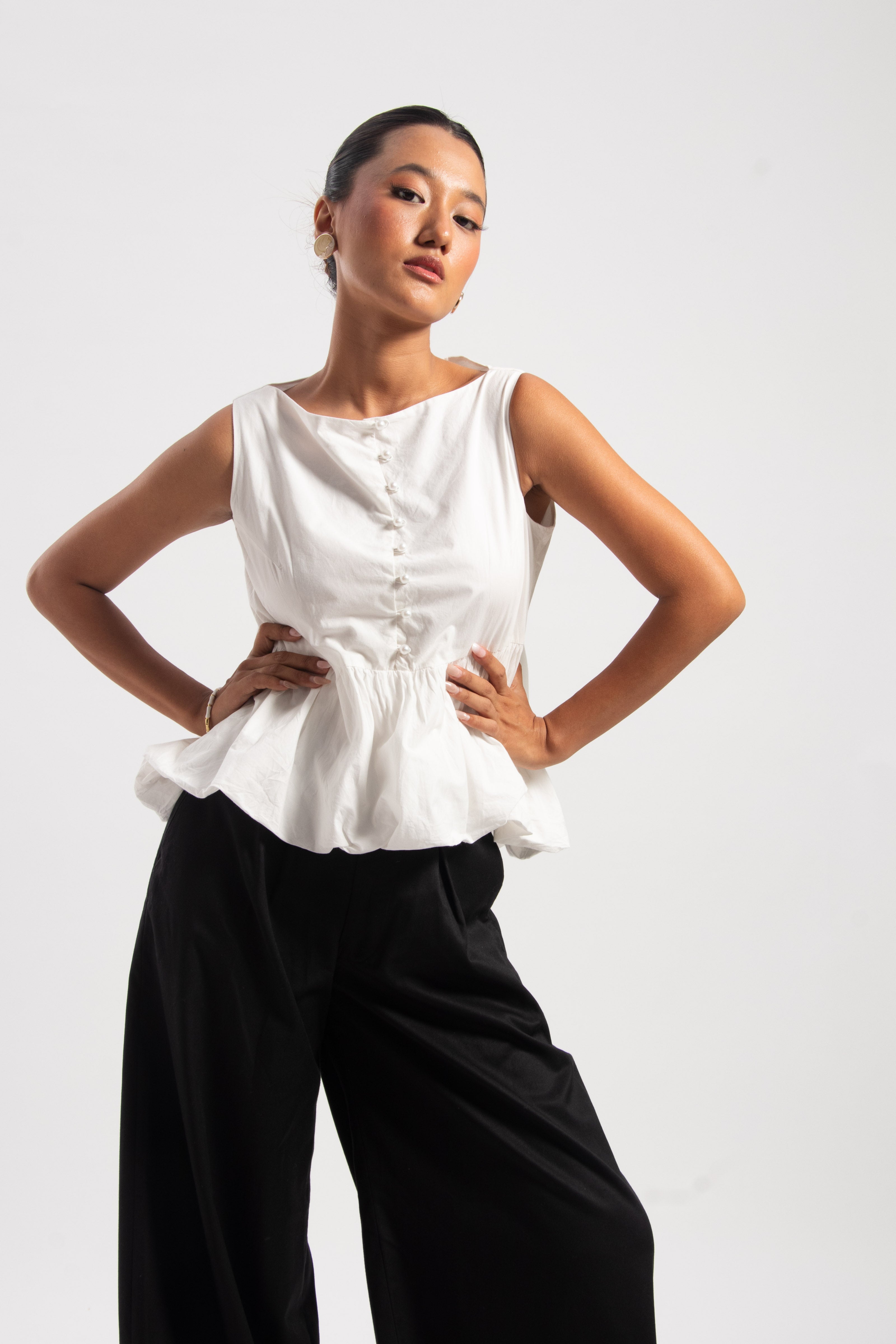 LILY BUBBLE HEM TOP