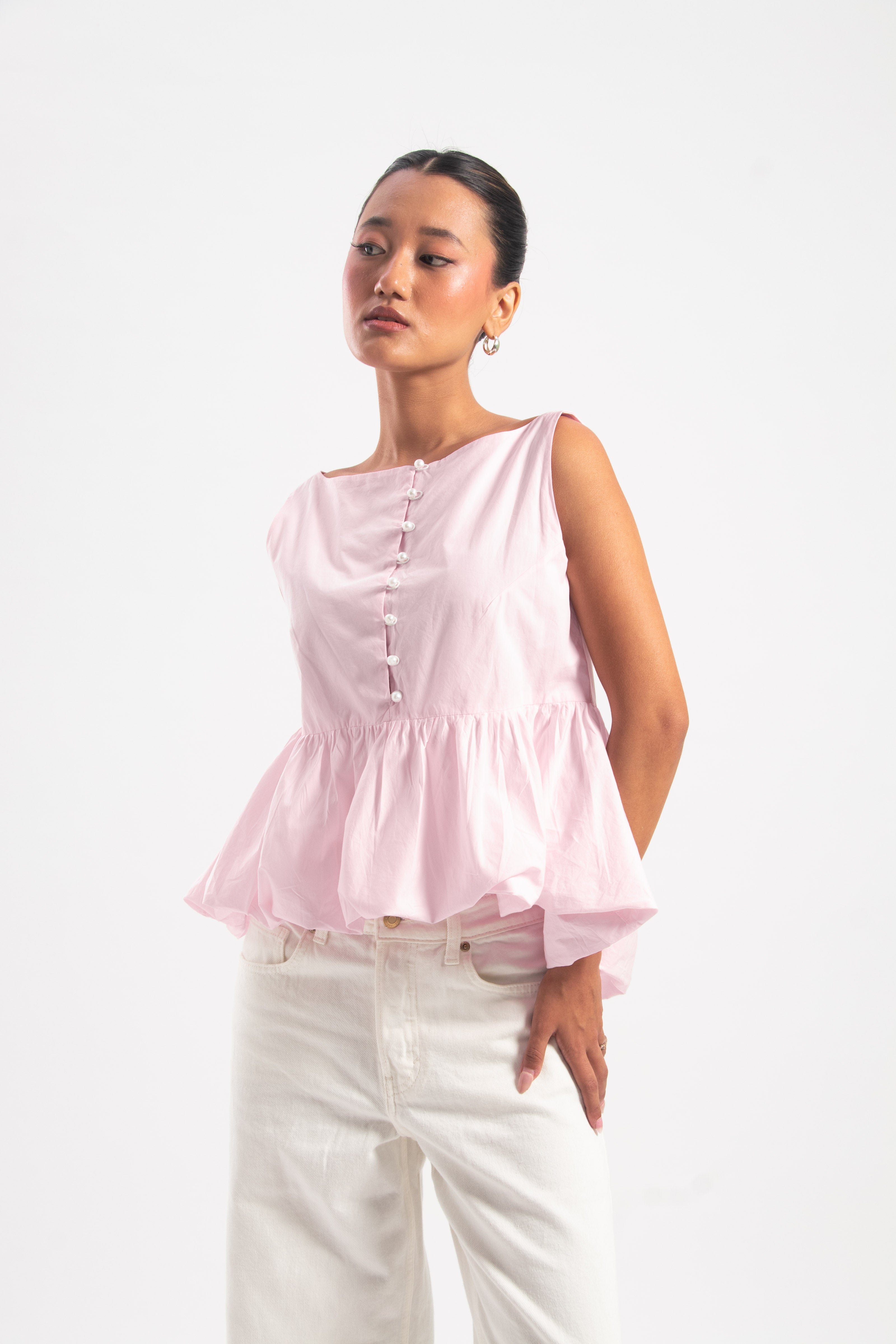 LILY BUBBLE HEM TOP