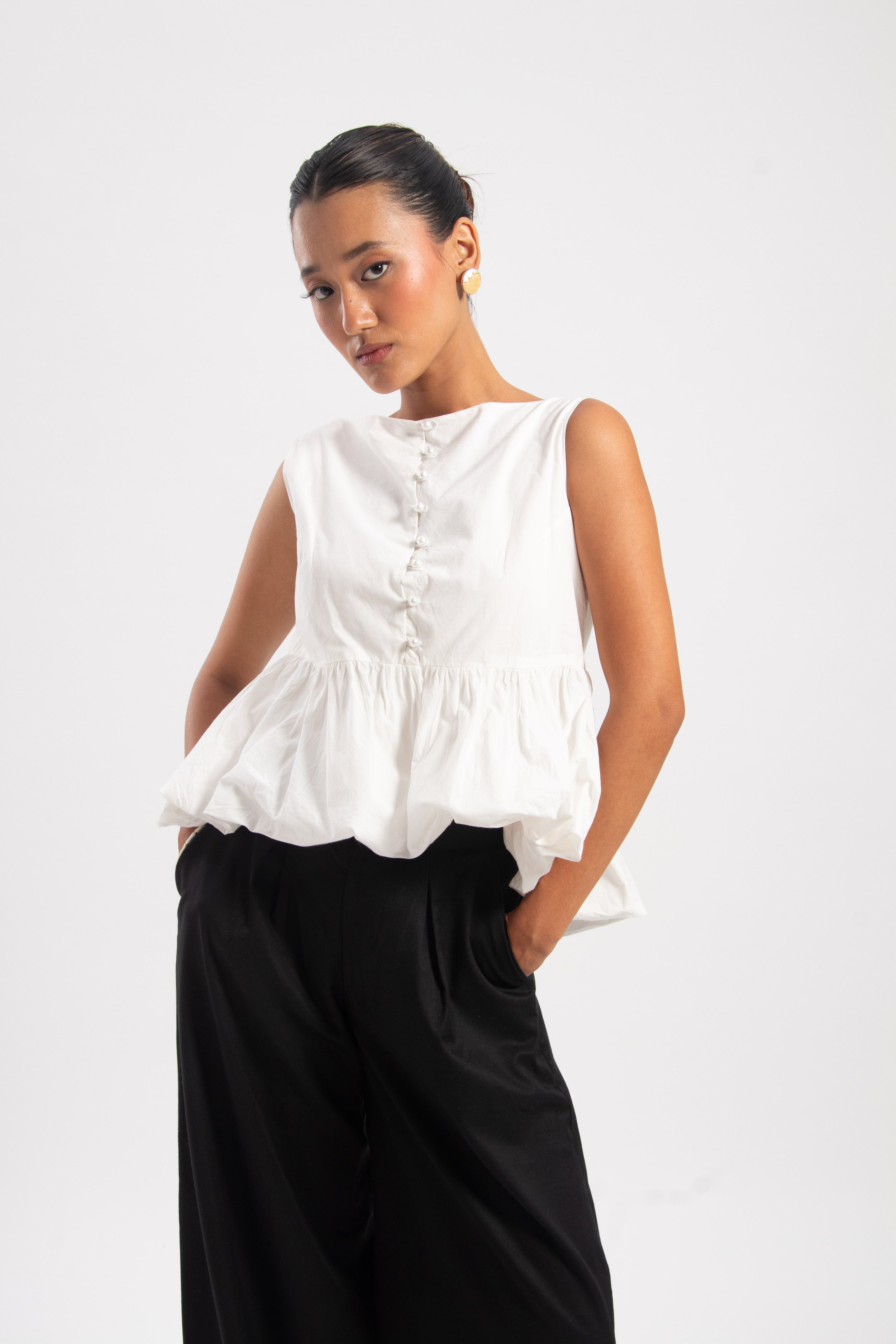 LILY BUBBLE HEM TOP