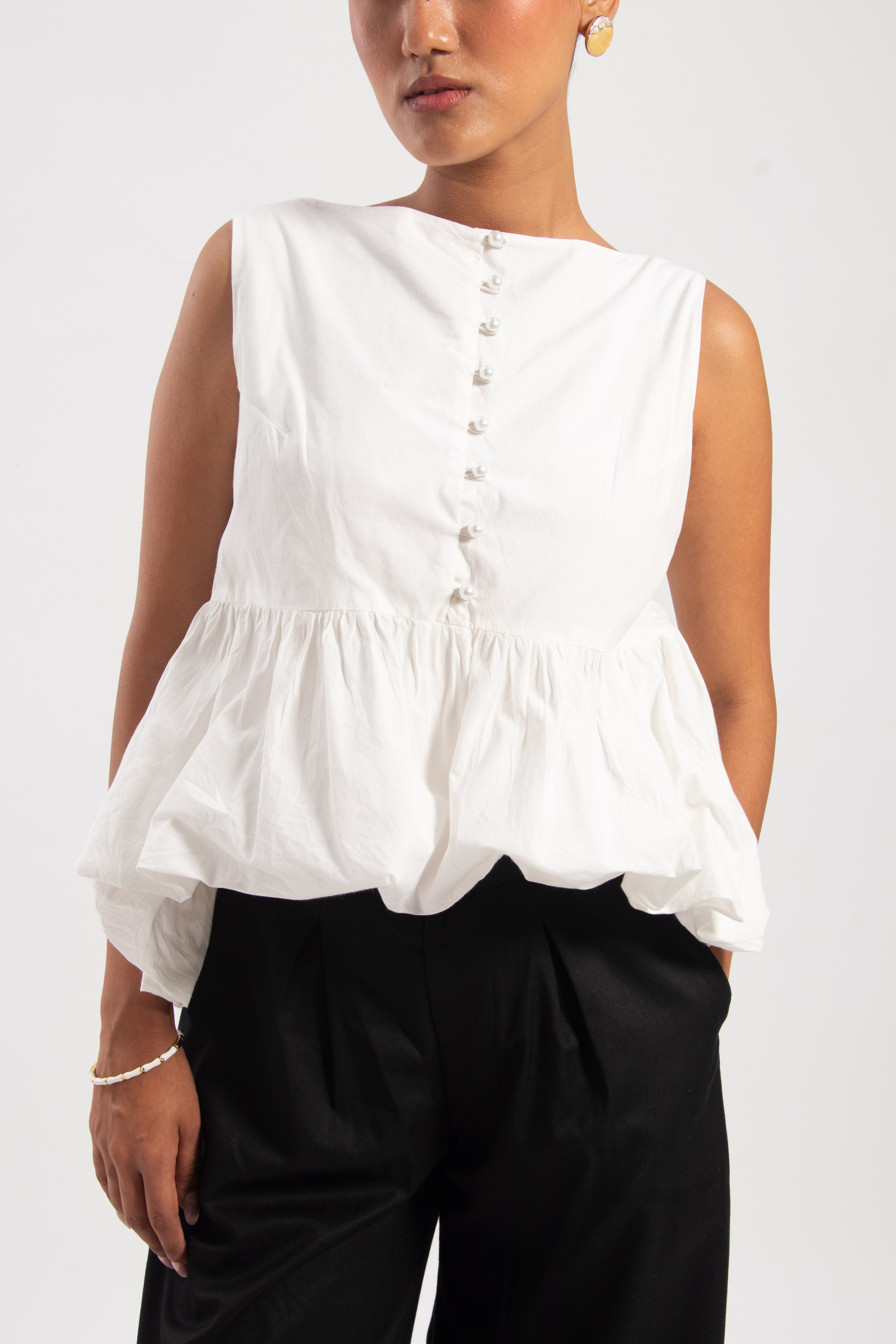 LILY BUBBLE HEM TOP